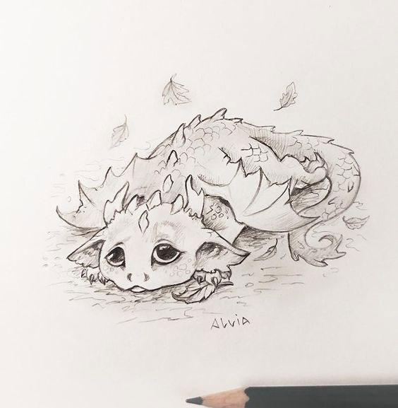 рисунок дракона карандашом для срисовки начинающих 11