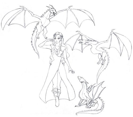 рисунки дракон из Игры Престолов для срисовки