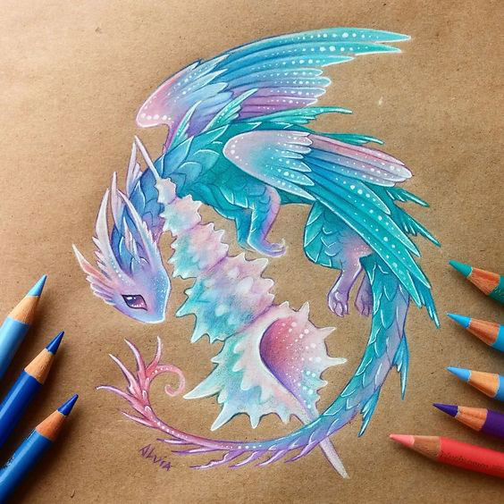 дракон рисунок карандашом для срисовки 4