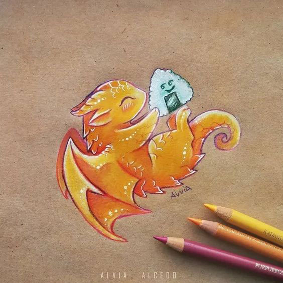 рисунки драконов для срисовки легкие и красивые
