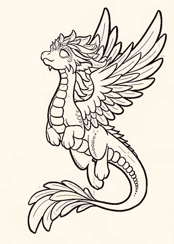 рисунки драконов для срисовки легкие и красивые 8