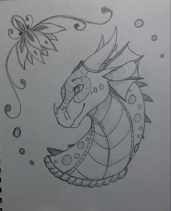 дракон новогодний рисунок для срисовки 10
