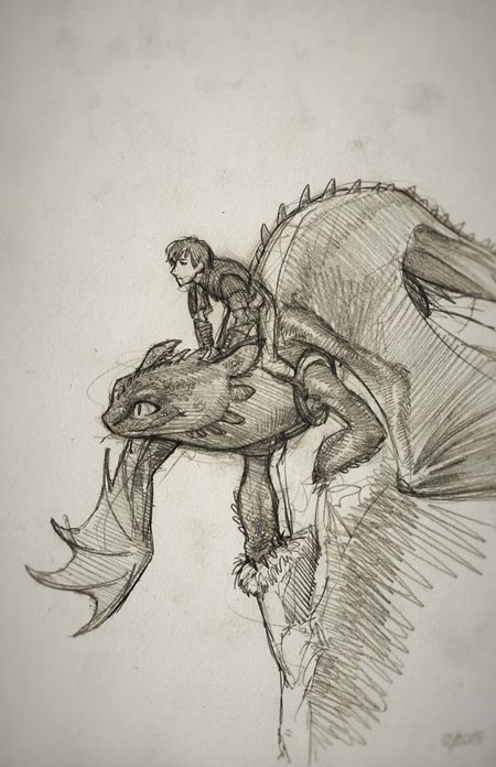 рисунок дракона для срисовки легкие 5