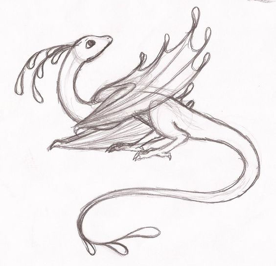 рисунок дракона для срисовки для начинающих 3