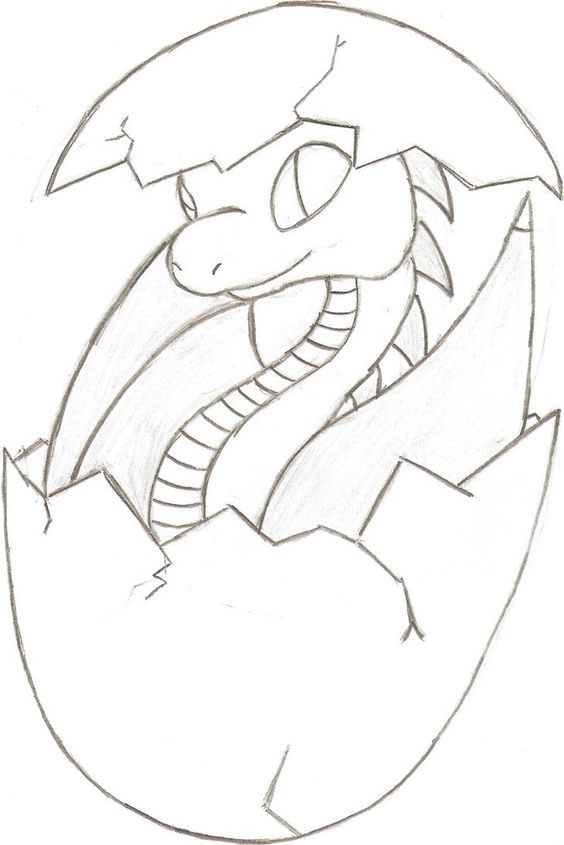 рисунок дракона для срисовки для начинающих 6