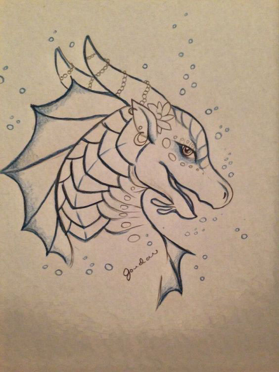рисунок дракона для срисовки для начинающих 7