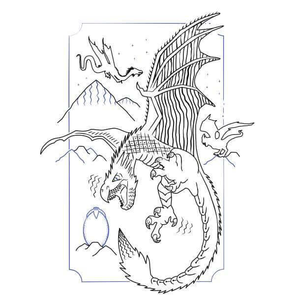 рисунки дракон из Гарри Поттера для срисовки 2