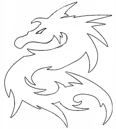 Шаблон дракона для вырезания из бумаги 6