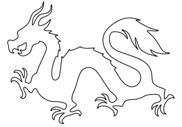 Шаблон дракона для вырезания из бумаги 7