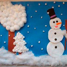 поделка снеговик своими руками из ватных дисков 4