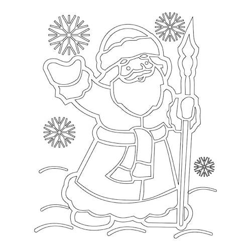 Дед Мороз и Снегурочка шаблоны для вырезания 8