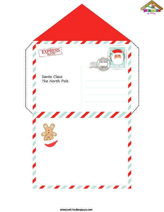 конверт Деду Морозу распечатать формат а4 2