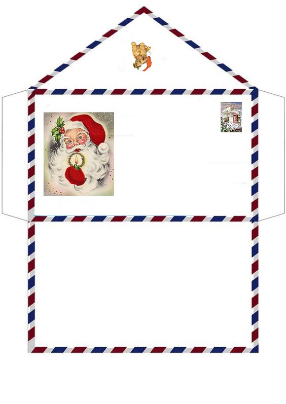 конверт Деду Морозу распечатать формат а4 4