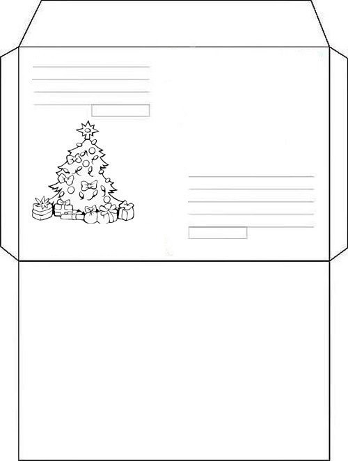 конверты для письма Деду Морозу своими руками шаблоны 4