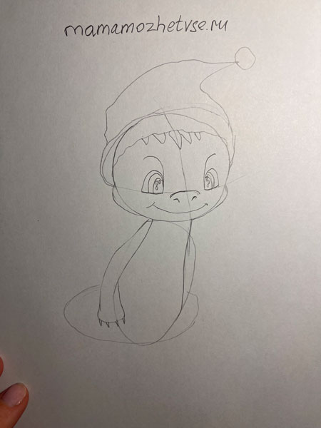 нарисовать дракона на Новый год карандашом для детей 5