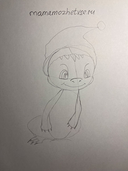 нарисовать дракона на Новый год карандашом для детей 9