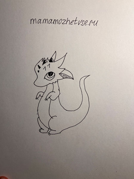 как легко нарисовать дракона на Новый год ребенку 2