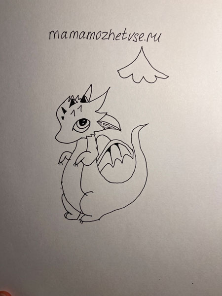 как легко нарисовать дракона на Новый год ребенку 7