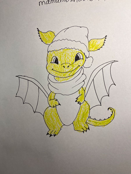 рисунки дракона на Новый год нарисовать карандашом 4
