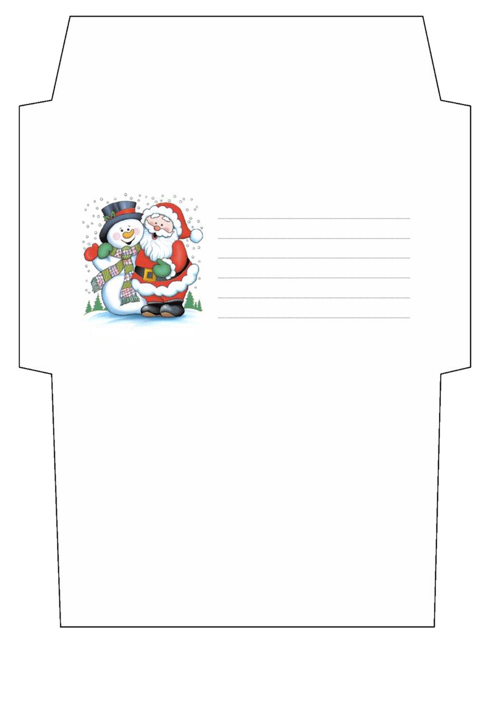 красивый конверт для Деда Мороза шаблон 4