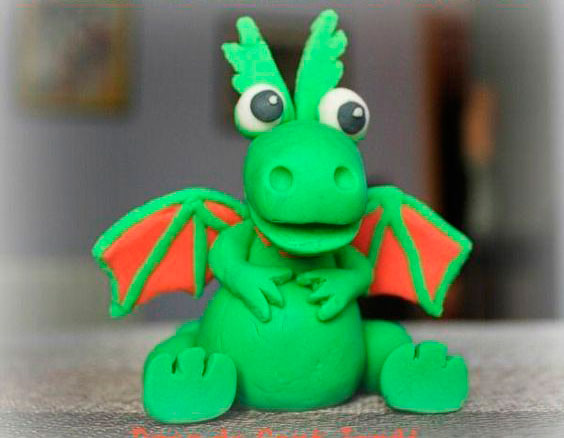 поделка символ года дракон из пластилина для детей