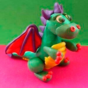 поделка символ года дракон из пластилина для детей 3