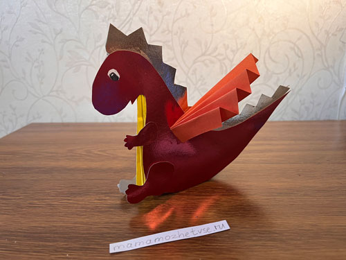 поделка в школу символ Нового года дракон из бумаги 2