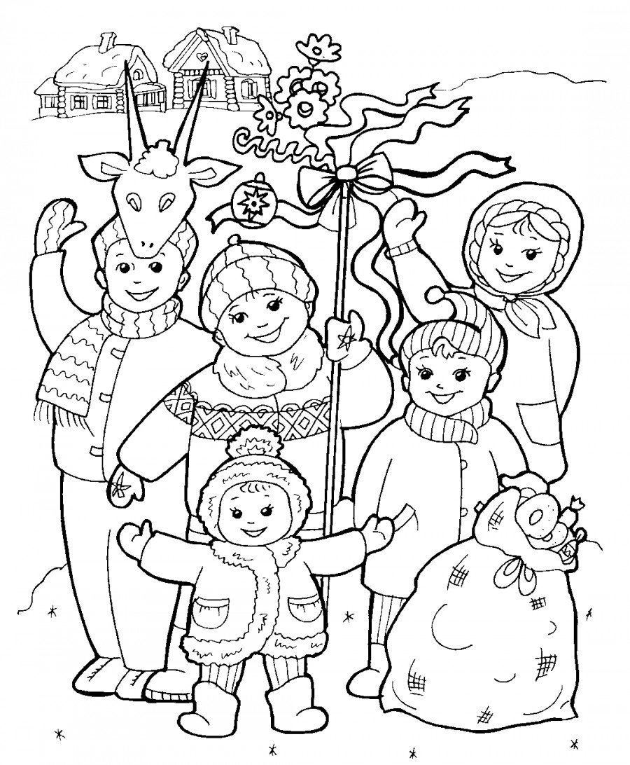 рождественские колядки рисунок для детей 7