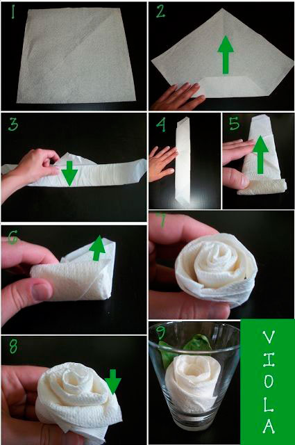 как сделать цветы из бумажных салфеток 3