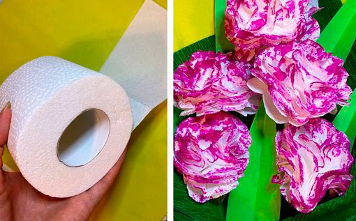 поделка цветы из бумажных салфеток 4