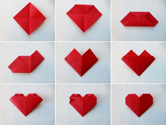 как сделать сердце из бумаги оригами 4