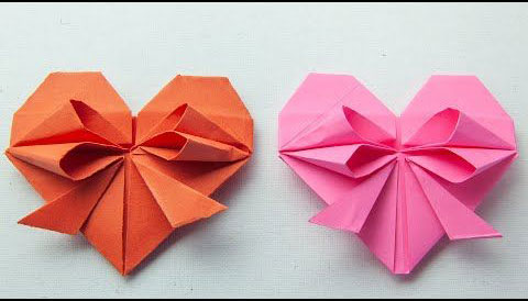 как сделать сердце из бумаги оригами 2