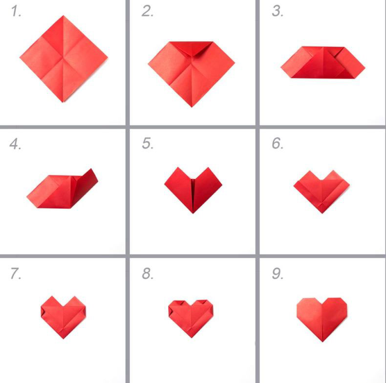 сердце оригами из бумаги своими руками 7