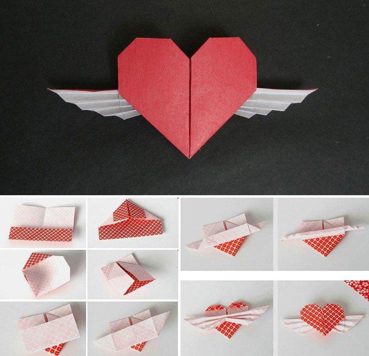 сердце оригами из бумаги своими руками