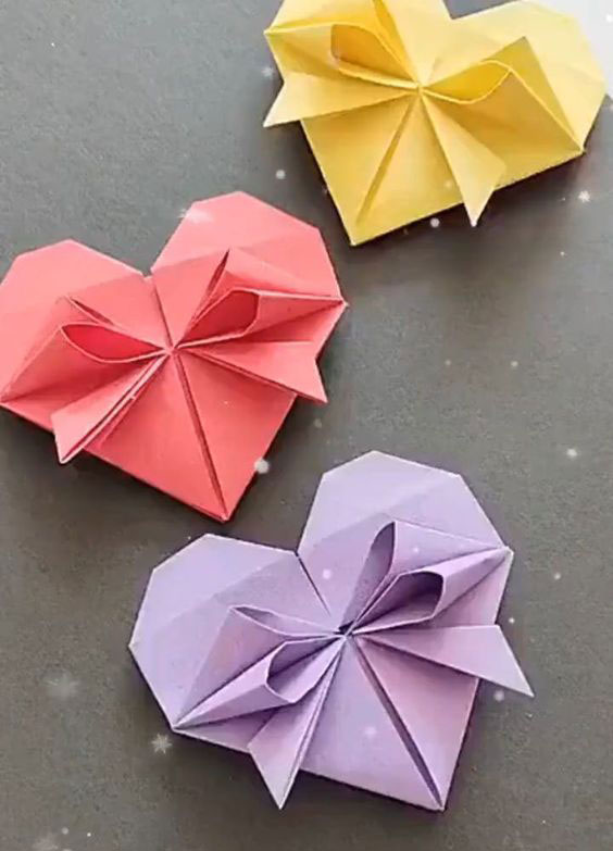 как сделать сердце из бумаги оригами 6
