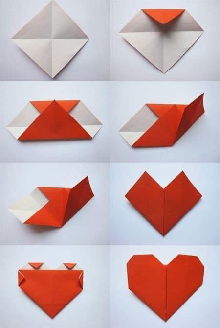 как сделать сердце из бумаги оригами 5