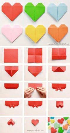 как сделать сердце из бумаги оригами 9