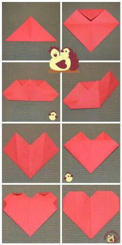 как сделать сердце из бумаги оригами 10