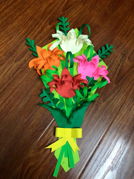 поделка цветок из цветной бумаги для детей 8