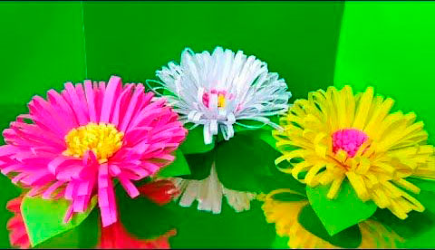 поделка объемный цветок из цветной бумаги 8