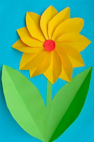 поделка объемный цветок из цветной бумаги 9