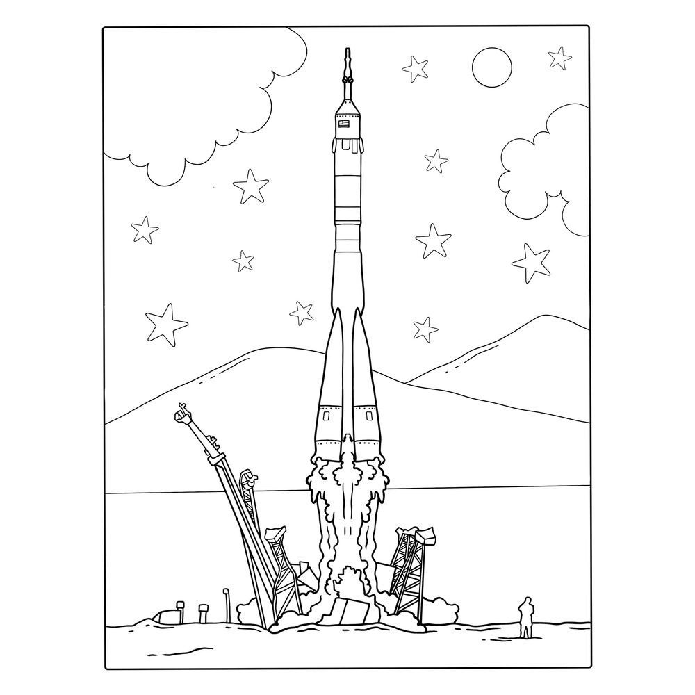 раскраска про космос для детей распечатать 9