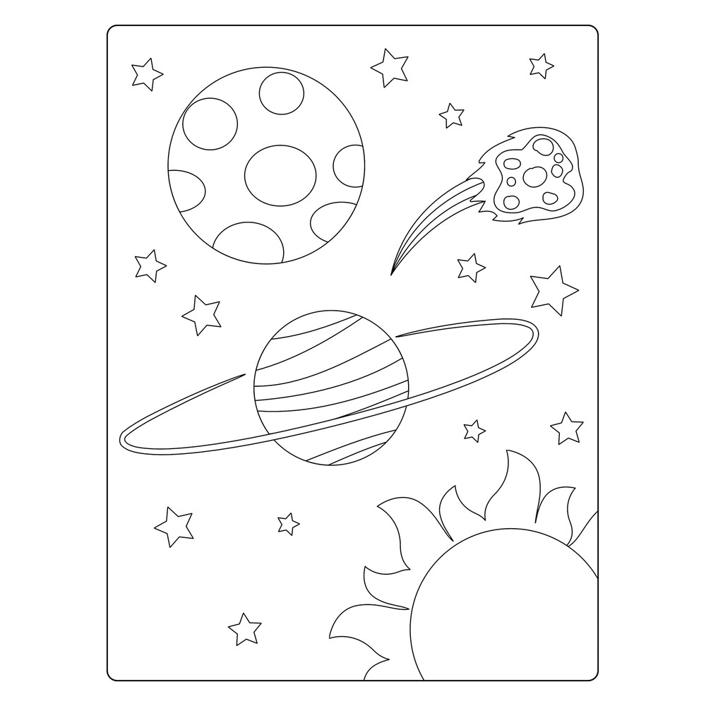 раскраска космос для детей 3-4 лет 2