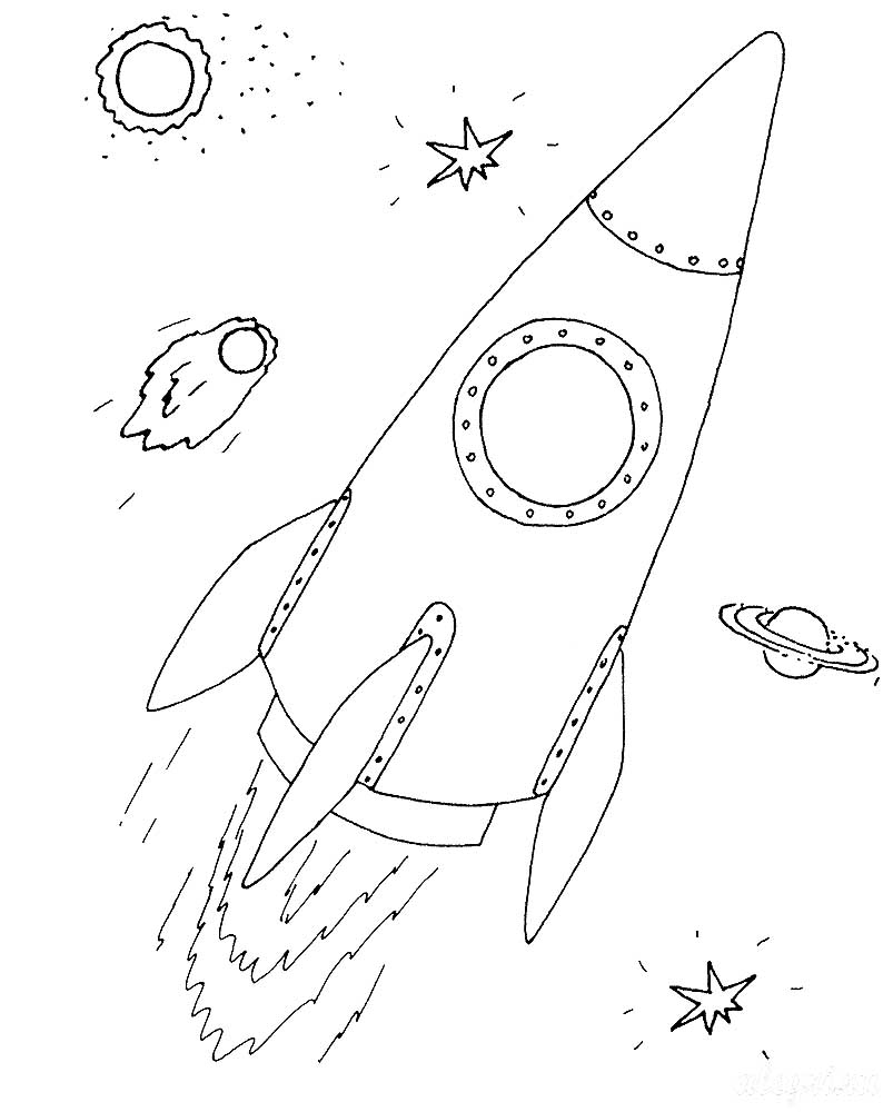 раскраска космический корабль для детей 6-7 лет 5