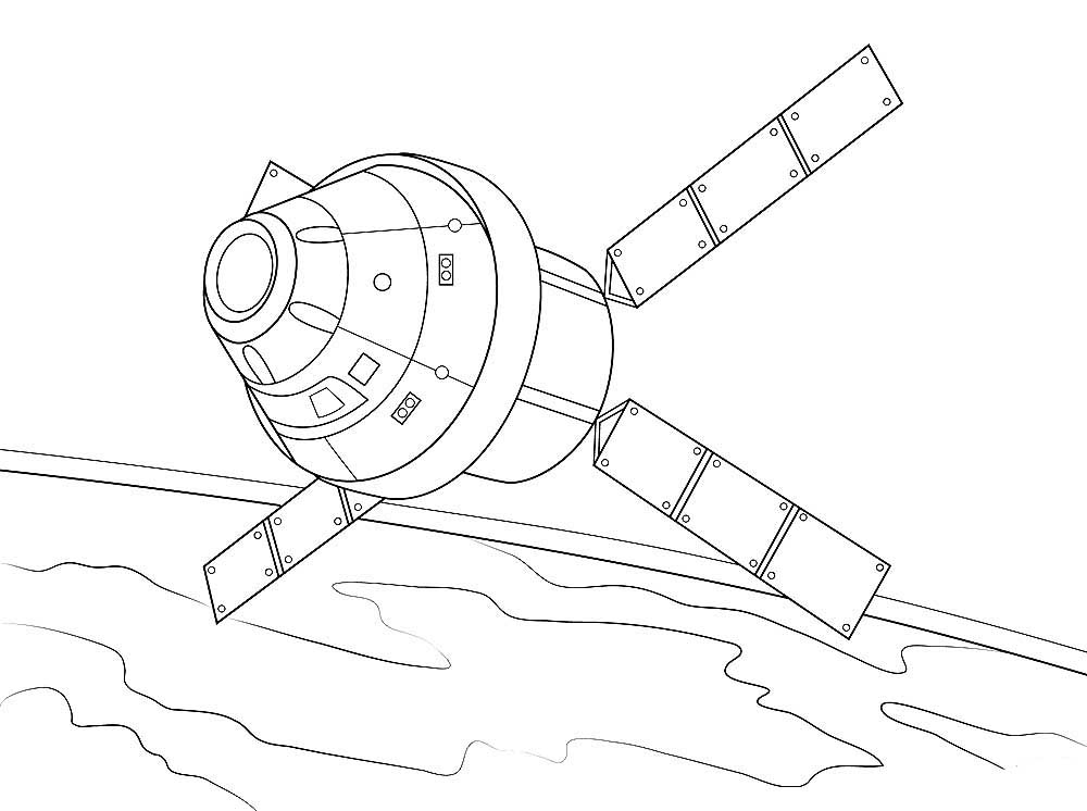 раскраска космический корабль для детей 6-7 лет 8