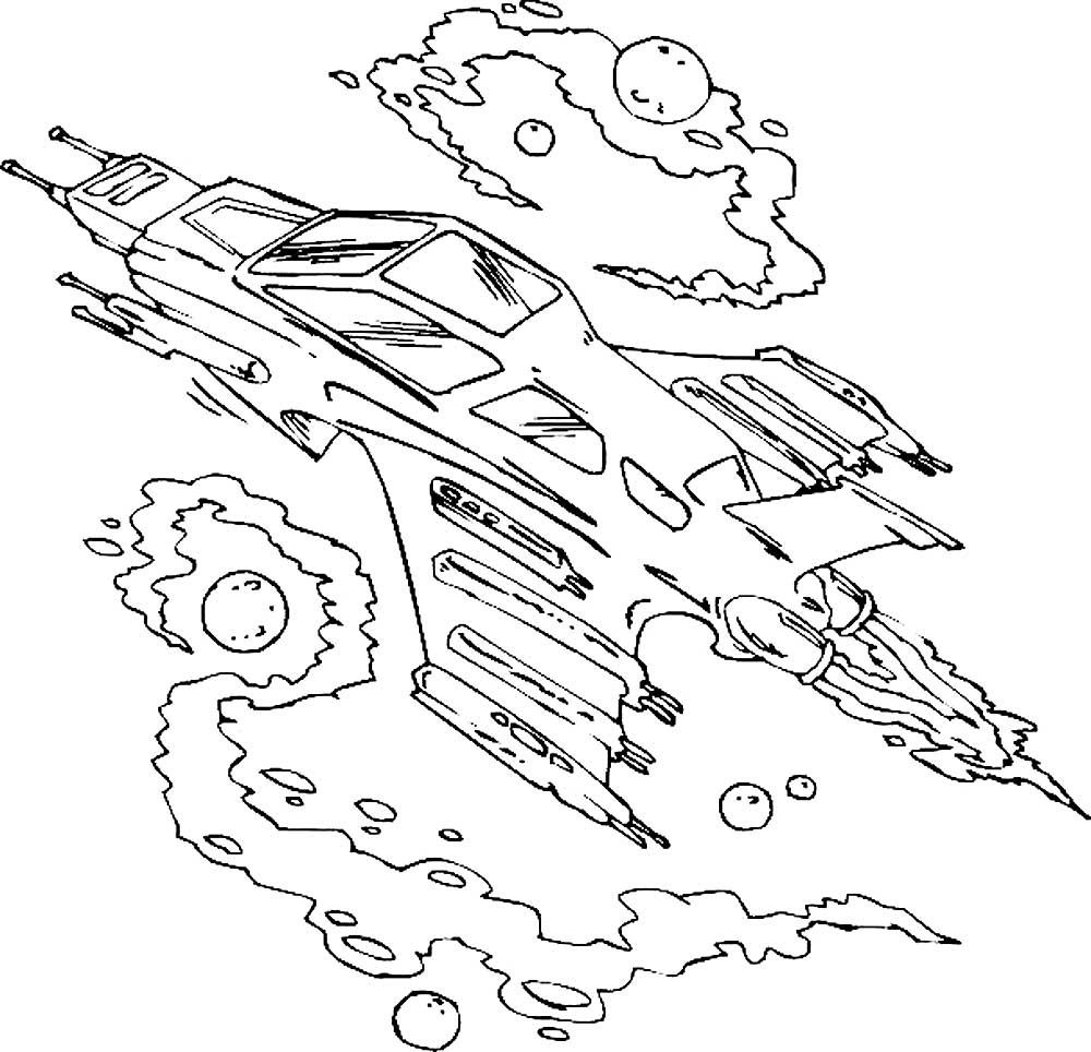 детская раскраска космический корабль 3