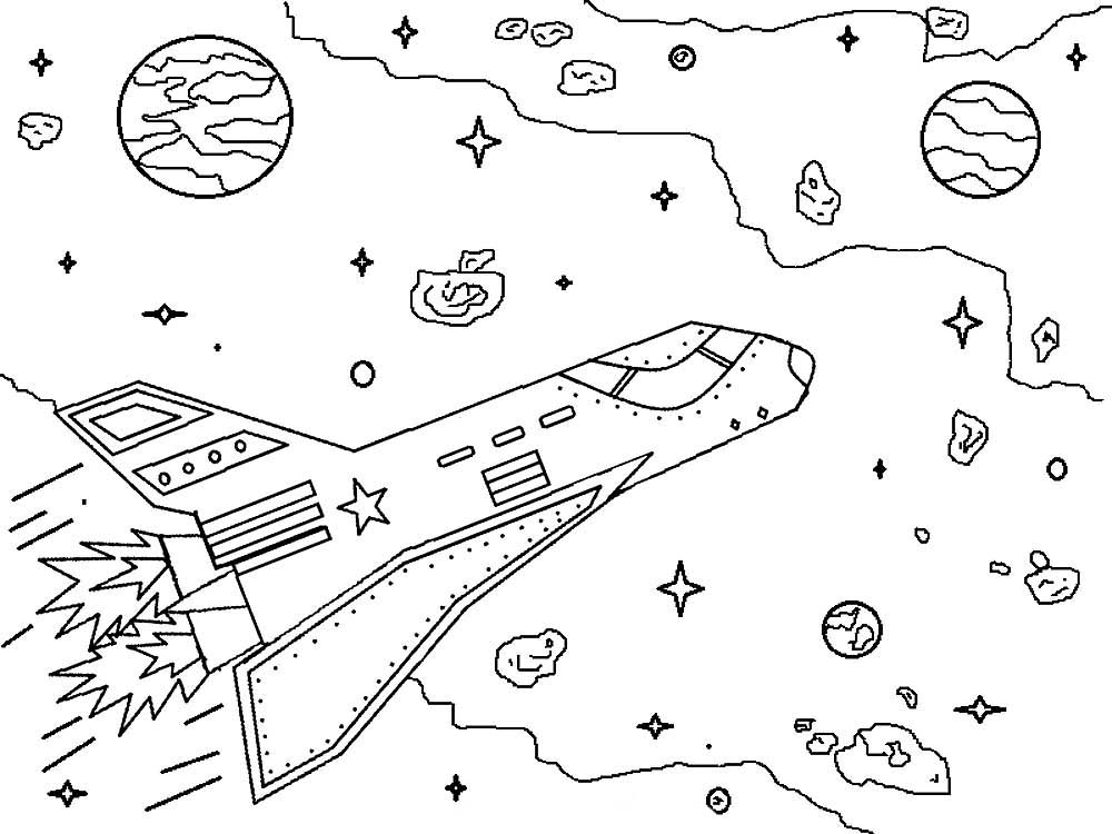 детская раскраска космический корабль 2