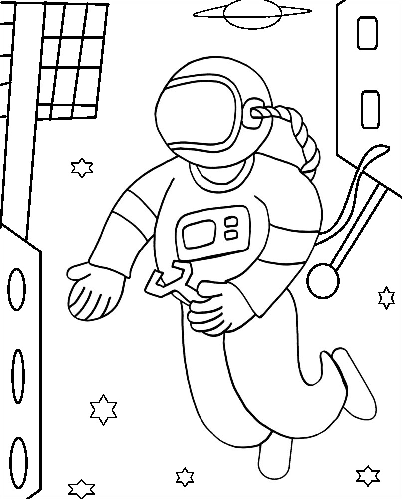 космонавт в костюме раскраска распечатать 7