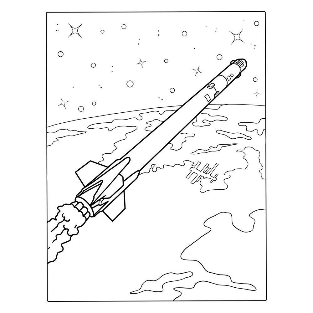 раскраска про космос для детей распечатать 8