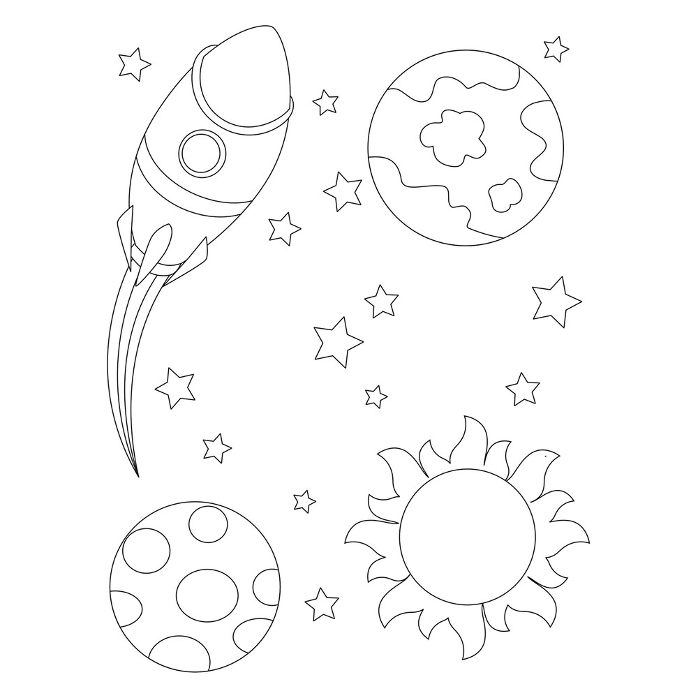 раскраска космос для детей 6-7 лет распечатать бесплатно 6